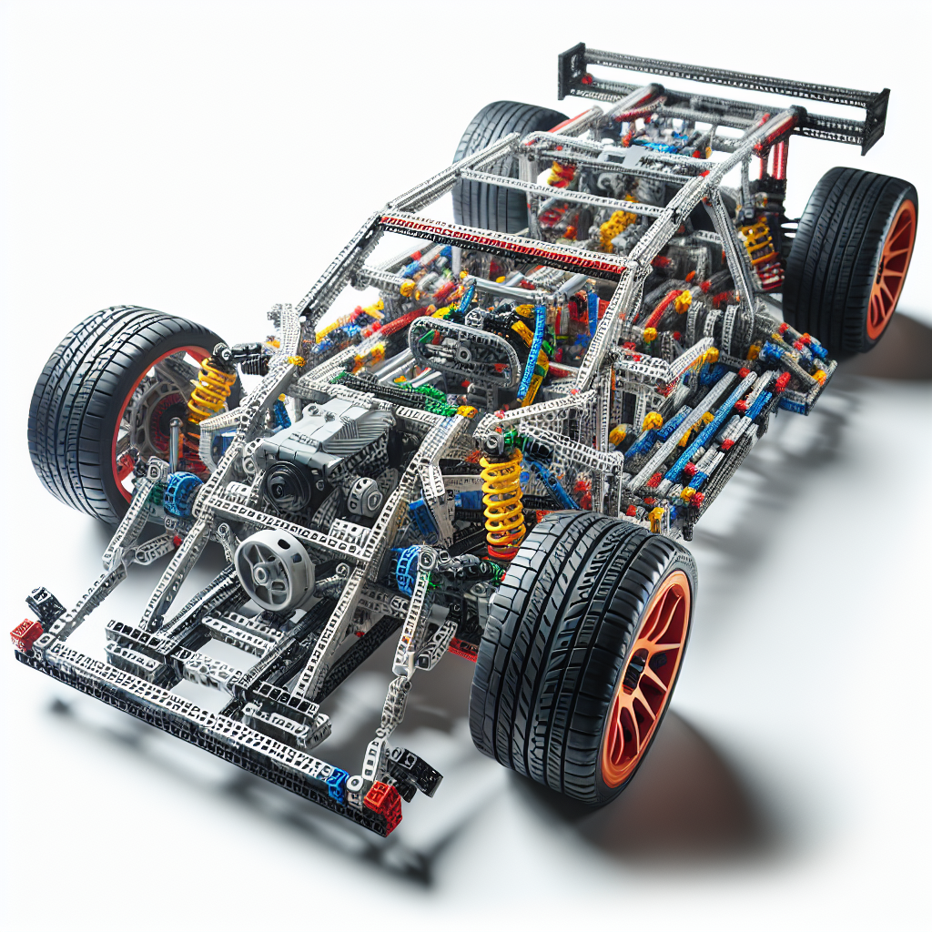 Lego Technic sets, the Auto Chassis featured a detailed car frame with working steering, suspension, and a piston engine.