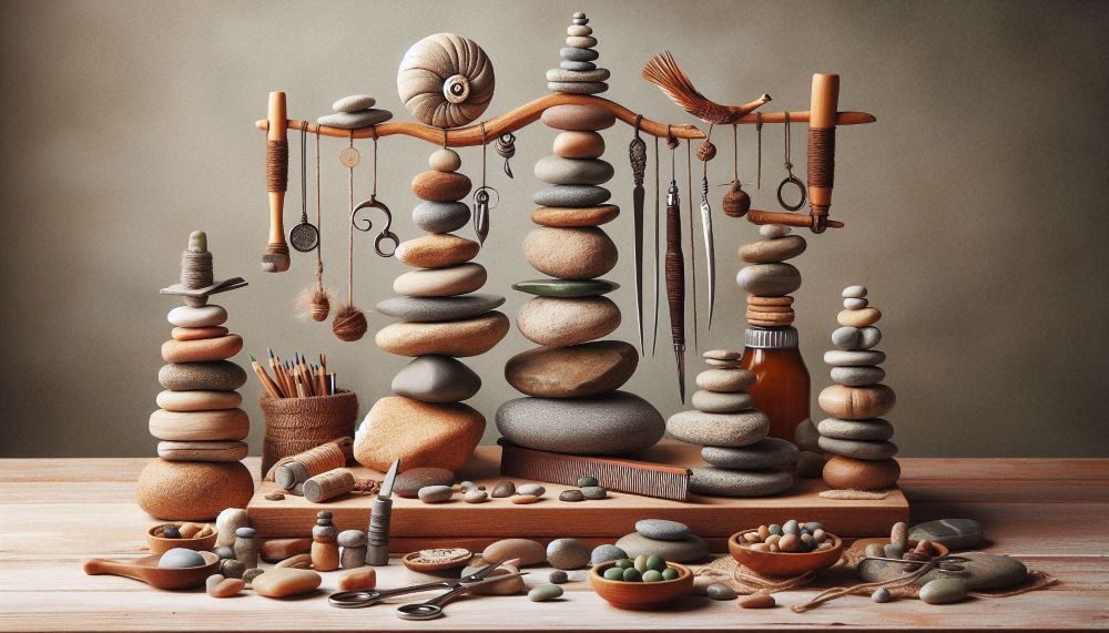 Rock balancing kits are sets that include a variety of rocks in different shapes and sizes, specifically chosen for their balance potential. 