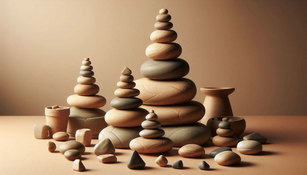 Each rock stacking game set comes with a variety of rocks, carefully selected for their stacking potential. The rocks are often smooth and flat, making them easier to balance.