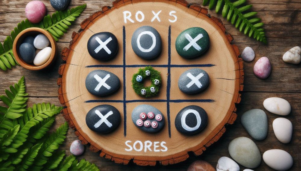 Rock tic-tac-toe is a delightful and creative way to enjoy the classic game of tic-tac-toe using natural materials.