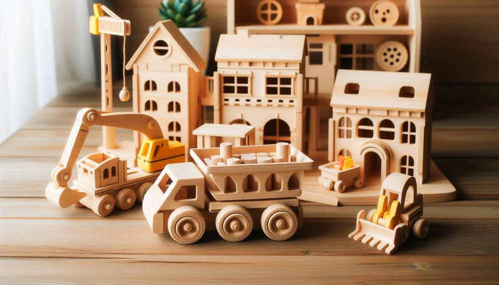 Wooden construction vehicles come in various forms, each designed to mimic real-life construction machinery.