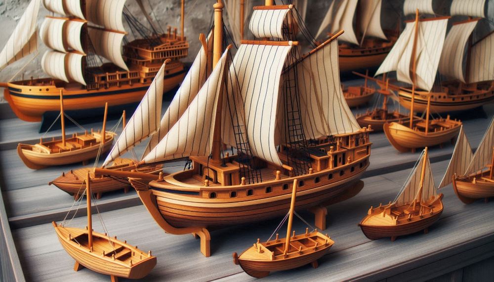 Wooden boats are designed to resemble real-life watercraft, often featuring sails, oars, and other maritime details.