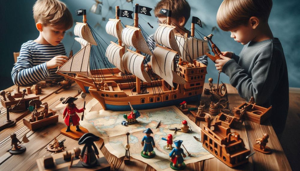 Wooden pirate ships are intricately crafted ships made from high-quality wood. 